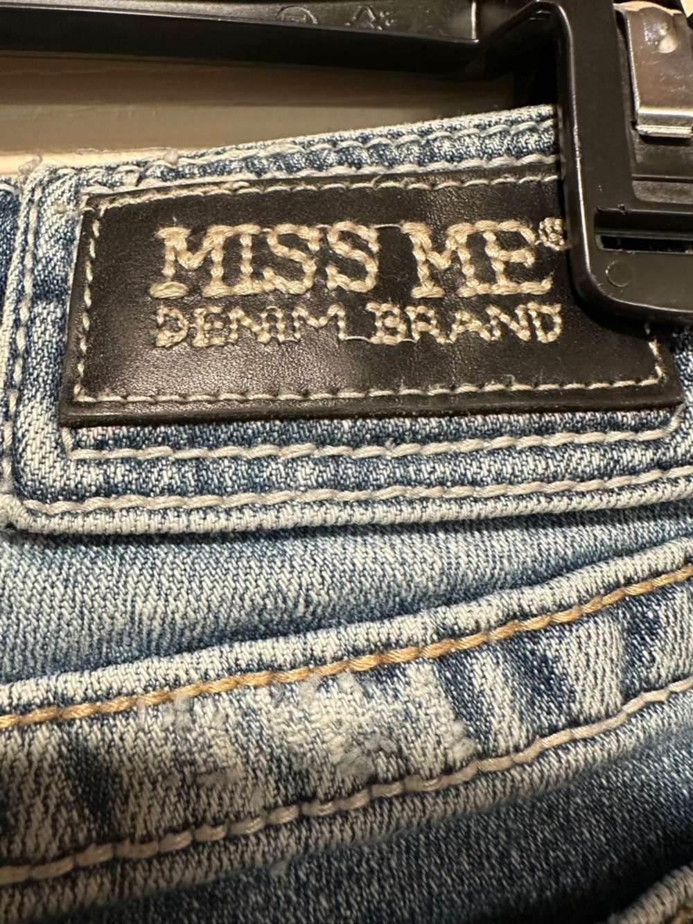 Miss Me Lightly Distressed Skinny Blue Jeans Size 29 - Picture 7 of 9